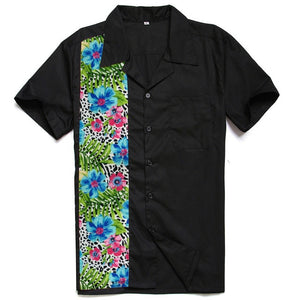 2019 Summer Hawaiian Shirt Men Short Sleeve Cotton Hawaii Palm Tree Rockabilly Shirt Men Big Size Casual camisa hawaiana hombre