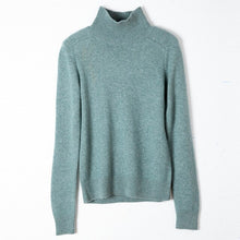 Load image into Gallery viewer, Real 35 Goat Cashmere Sweater Women 2019 Fashion Loose Pullover Bottoming Shirt Mock Neck Knitted Christmas Sweaters Knitwear