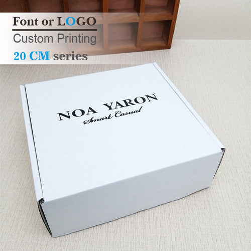 20cm series Custom thick white Corrugated paper shipping mailer boxes Printed logo Packaging Clothes underwear polo shirt Box