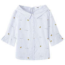 Load image into Gallery viewer, Stripe Shirt Suit-dress 2019 Leisure Time Cotton Design Feel Niche Jacket Shirt Student