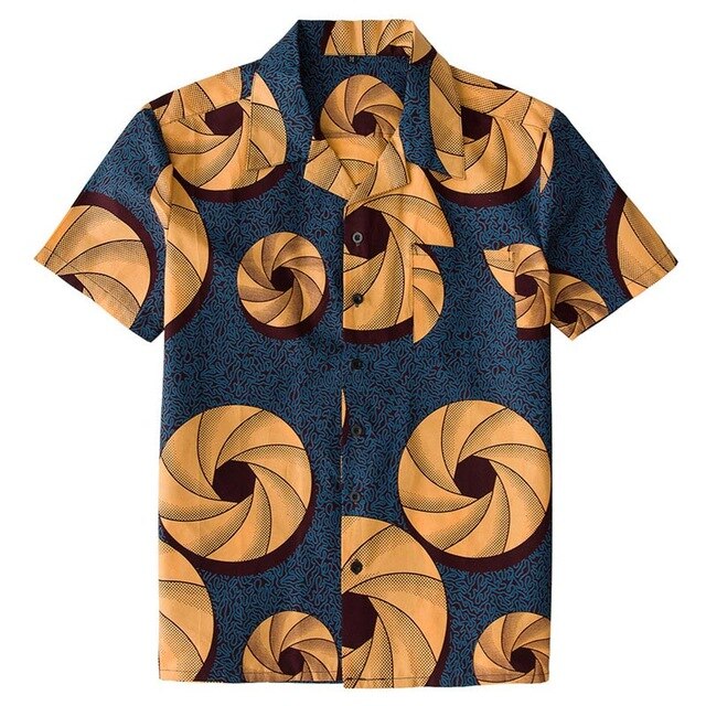 AOWOFS Summer Hawaiian Shirts Men Cotton Batik Floral Shirts Men Short Sleeve Printed Flowers Clothing Men Holiday Beach Wear