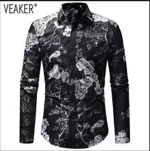 Load image into Gallery viewer, 2019 New Fashion Spring Mens Long Sleeve Beach Hawaiian Shirts Flower Casual Floral Shirts Regular Plus Size 3XL Mens clothing