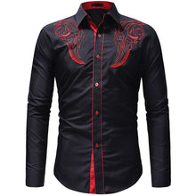 Load image into Gallery viewer, 2019 New Fashion Mens Shirt Long Sleeved Mens Top Embroidery Shirt Mens Hawaiian Dress Shirts Slim Fit Men Shirts Plus Size 3XL