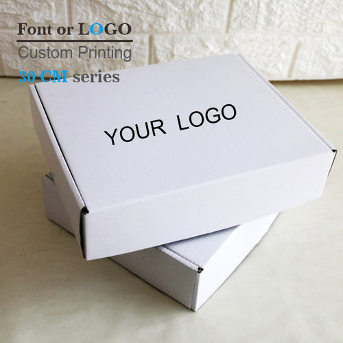 30cm series Custom thick white Corrugated paper shipping mailer boxes Printed logo Packaging Clothes underwear polo shirt Box