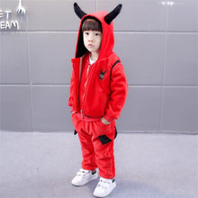 Load image into Gallery viewer, Winter Children Clothing Set Christmas Cartoon Kids Long Sleeve Fleece shirt +vest + Full Pants 3PCS Baby Clothing Elephant Suit
