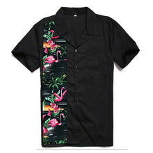 Load image into Gallery viewer, AOWOFS Hawaiian Palm Shirts Men Summer Fashion Flamingo Print Shirt Rockabilly Men Cotton Short Sleeve Casual Shirt Men Clothing