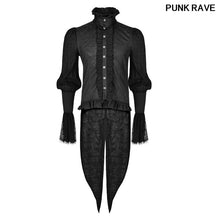 Load image into Gallery viewer, Gothic Lace Puff Sleeves Dovetail Black Shirt popular Swallow-tailed Halloween Party Christmas Men cool blouse PUNK RAVE Y-739