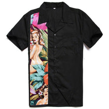 Load image into Gallery viewer, Funny Mens Hawaiian Shirts Short Sleeve Rocknroll Punk Style Casual Shirts Men Clothing American Size Black Rockabilly Shirt
