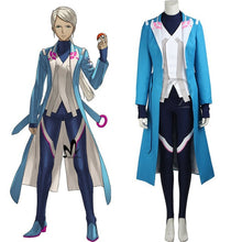 Load image into Gallery viewer, Hand Tour Pokemon Go Team Mystic Blanche Cosplay Blue PU Fashion Costume Top Jacket Shirt Pants Halloween Christmas For Adult